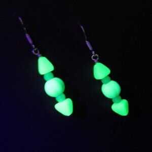 Uranium glass bead earrings